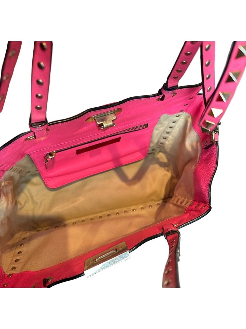 Valentino Pink Rockstud Tote - Picture 8 of 9
